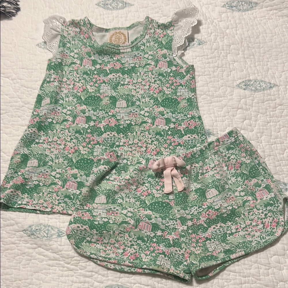 The Beaufort Bonnet Company Green and Pink short set